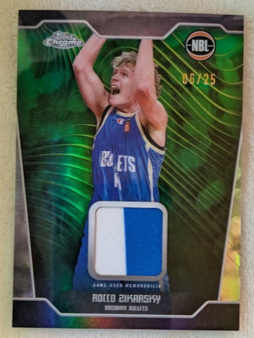 2025 Topps Refractor ROCCO ZIKARSKY #NR-RZ Game Used 6/25